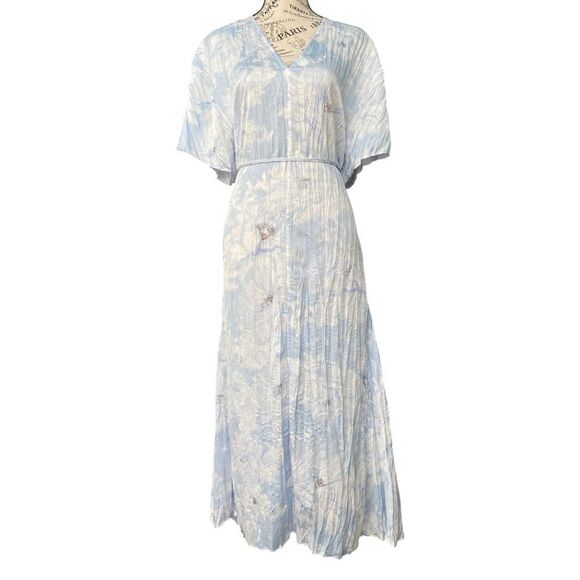 Vince Painted Magnolia V-Neck Midi Dress in Size XL - Picture 6 of 15